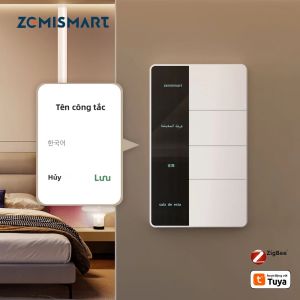 Công Tắc Hiển Thị Zemismart Zigbee Với Nút Lớn Kiểu Mỹ Tự Lắp Đặt Có Thể Đặt Tên Tương Thích Với Tuya Alexa Google Home (Yêu Cầu Hub Tuya Zigbee)