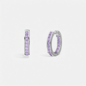 Celebrity Choice Purple Hoop Earrings