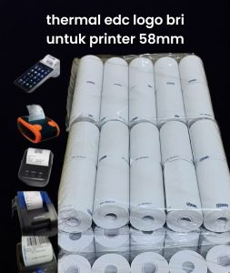 Kertas thermal logo bank BRI 57/58x30 full tanpa tulang paket 10 pcs