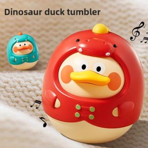 WEIBAI | Infant Chewable Dinosaur Duck Wobbler Toy for Tummy Time Training
