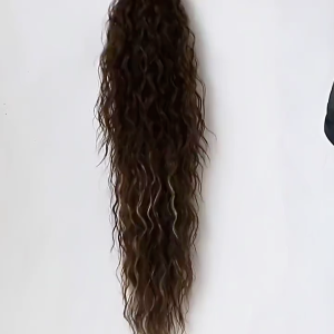50cm wool curly wig with eight teeth clip available in various colors for easy wearing and care lightweight breathable smooth shiny fashionable natural and fluffy easy to wear