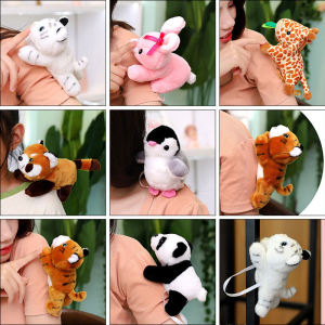 Magnetic Shoulder Stand Plush Toy White Tiger Bear Sea Aquarium Souvenir Soft Stuffed Doll Fabric Toy for All Ages