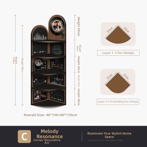 CTYLIGHTZ | Corner Space Saving Bookshelf and Storage Cabinet