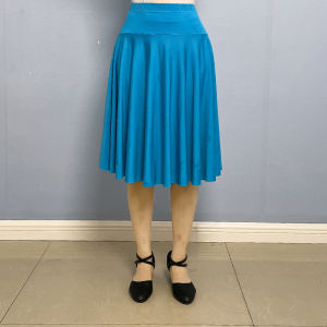 Váy Nửa Thân Khiêu Vũ Vuông Màu Trơn Dài Xếp Ly Cho Nữ Khiêu Vũ Xã Hội Khiêu Vũ Dân Tộc Biểu Diễn