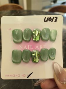 (FREE TOOLKIT) 10 PCS PRESS ON NAILS. HANDMADE NAILS SIZE L