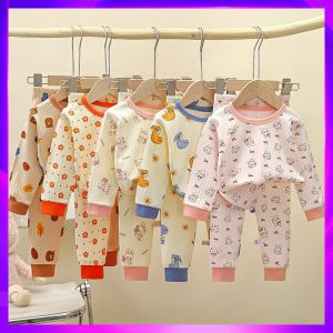 Pure Cotton Long Sleeve Baby Underwear Set Spring Autumn Baby Sleepwear Childrens Autumn Clothes And Pants Comfortable Soft Material