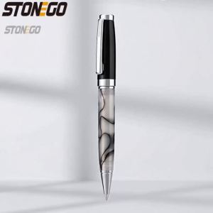 STONEGO PU Leather Ballpoint Pen Anti-slip Retractable Rollerball Pens Smooth Writing Roller Ball Pen Elegant Executive Pen