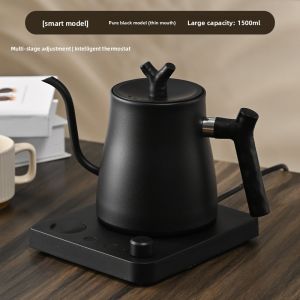 Gooseneck Electric Kettle 1L 304 Stainless Steel Temperature Control Coffee Pot ±1°F Precision Digital Fast Heating 1500ml