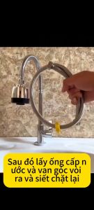 Vòi rửa chén Vòi rửa bát lạnh cần mềm 2 chế độ nước tặng kèm dây cấp