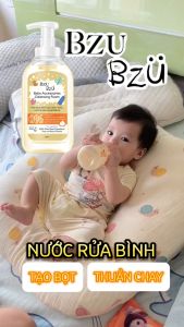 Nước Rửa Bình Sữa Và Đồ Dùng Em Bé Thuần Thực Vật BZU BZU Baby Accessories Cleansing Foam Tạo Bọt Thành Phần Thực Vật Túi 400ml