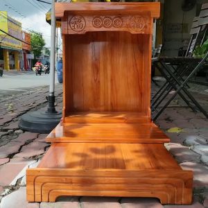 Bàn thờ thần tài gỗ xoan ngang 42 cm giá rẻ nhất thị trường Sỉ Lh : 0933.159.286