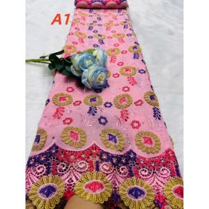 African Guipure Cord Lace Fabric with Sequins 2026 High Quality Lace Nigerian French Guipure Cord Lace for Sewing Wedding Dress