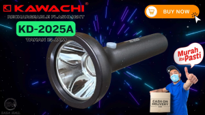 Senter Tangan  Kawachi 25 Watt KD-2025 LED 25W Hemat Energi Pocket Light Bahan Alumunium Isi Ulang USB Rechargeable Cas 1200 mAh Tahan 15 Jam LED Super Terang Sorot Cahaya Jauh Outdoor Camping Mancing Flashlight Emergency Mati Lampu Laz COD Mellius Store