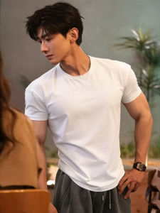 White Short Sleeve Fitness T-Shirt Trim Fit Sorona Fabric