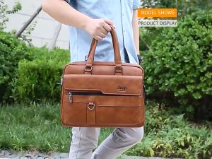 JEEP Men Business Vintage Briefcase PU Leather Shoulder Messenger Bag Beg Silang Lelaki