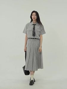 Chân Váy Xòe Dập Ly eo Cao Giúp Gọn Đùi