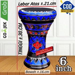 Darbuka Kayu Atau Gendang Mini 6 inch Hitam Biru Power Beat