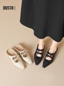 DUSTO | Slip-On Flat Sandals Summer Dress Compatible Soft Bottom
