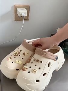 Cross Sandals for Women Outdoor Non-slip Slippers for Summer Korean Fashion High Heel Sandals Hole Shoes