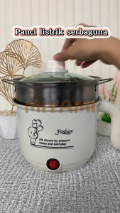 Panci Listrik Mini 2 In 1 Kukus & Rebus Anti Lengket Hotpot Stainless Electric Cooker Multifungsi Portable