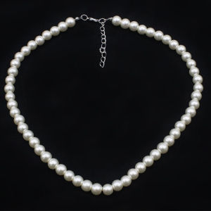 A.one Elegant White Glass Imitation Freshwater Pearl Necklaces Women Jewerly COD COD