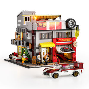 Lumibricks | American Street Car Building Scene Construction Blocks