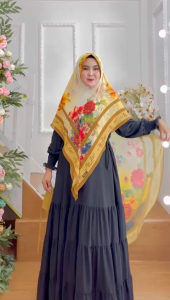 BISA COD! Hijab Instan Syari Motif Printing-2 Bahan Ceruti Babydoll Premium by Ory AjeZas Collection