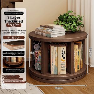 MU FENG ZHI NAN | Rotatable Wall-leaning Bookshelf Wooden Storage Rack