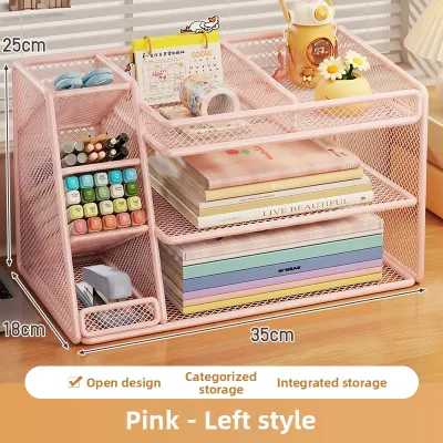 Multi-function Desktop Book File Organizer Shelf Multi-layer Storage Rack for Office Supplies