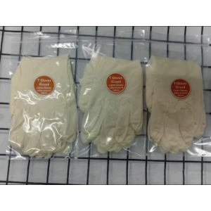 ถุงมือยางธรรมชาติแบบไม่มีแป้ง บรรจุถุงละ 10 ชิ้น