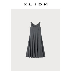 Plus Size Elaborate Insert Triangular Pieces Large A-line Spring New Highly Elastic Knit U-neck Dress