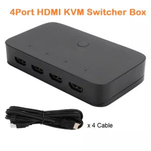 4Port USB HDTV KVM Switch Splitter Control Box For PC Sharing Keyboard Mouse Printer Sharing Device and etc