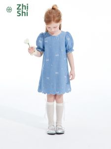 iplant | Summer New Childrens Dress Medium To Large Child Small Fragrance Style Denim