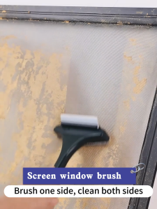Lucky Vine Window Mesh Screen Brush Curtain Net Wipe Cleaner Carpet Brush Dust Removal Brush Home Long Handle Cleaning Tools