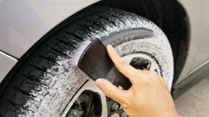 Stiff Tyre Cleaning Brush (PP Bristles) Rubber Tire Side Wall Scrubber