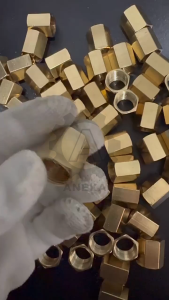 Double Nepel Sock Drat Dalam Kuningan / Vlok Konektor Sambungan 1/8  1/4  3/8  1/2  3/4  1 inch