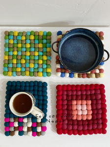 แผ่นรองกระดาษทรายทรงกลมสำหรับตกแต่งบ้านสไตล์โมเดิร์นสีสันสดใส แผ่นรองกระดาษทรายทรงเหลี่ยมสำหรับตกแต่งบ้านแบบเรียบง่ายและทันสมัย