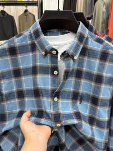 Áo Sơ Mi Nam Tay Dài Họa Tiết Kẻ Caro Thêu Cotton Nguyên Chất Thường Ngày Đa Năng Thời Trang Mùa Thu Chống Thấm Nước