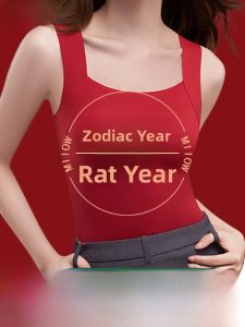 MiiOW | Warm Vest Womens Autumn Winter With Chest Pad 2025 Snake Year Zodiac Red Seamless Underwear Base Shirt Top Catman MiiOW