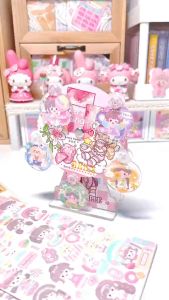 Papan Pusing Akrilik Kartun DIY Stiker Comel Perempuan Set Lengkap Hiasan Buku Catatan Pelajar Kanak Kanak Kreatif Acrylic Ferris Wheel Rotatable Goo Card Plate Material Set 亚克力摩天轮可旋转咕卡小圆盘手账素材套装小清新少女心可爱卡通贴纸女孩儿童咕咔盘diy手帐工具全套材料包 E254