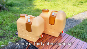 Large Capacity 20L/30L PE Outdoor Portable Bucket Food with Hand Sanitizer Bottle for Outdoor Emergency Situation Home Use with Tap