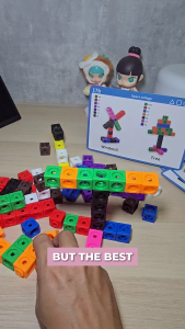 OSSDE Set of 100 Cubes With Education Cards Math Manipulatives and Counters Homeschool Education