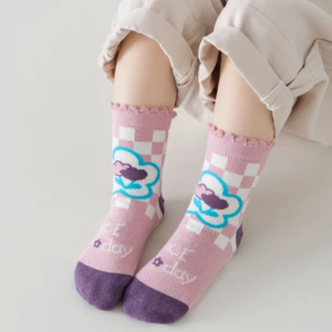 Kids Corner 5 Pairs Cotton Socks Soft Breathable Princess Lace Socks Cute Design for Kids Boys and Girls 1-12 Years Old