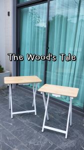 The Woods Tale โต๊ะพับ โต๊ะทำงาน โต๊ะพับอเนกประสงค์ FOLDING TABLE โต๊ะไม้ยางพาราแท้ มีให้เลือก 2 ไซส์ ลายไม้ธรรมชาติ ทำจากไม้แท้ทั้งหมด