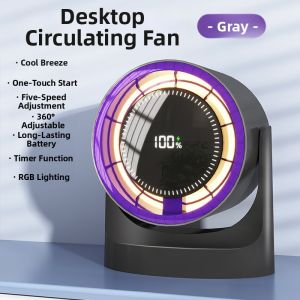 ROMADA | USB Rechargeable Bladeless Desk Fan with Night Light