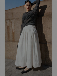 Breathable Elegant Slimming A-Line Half Skirt Linen-Cotton