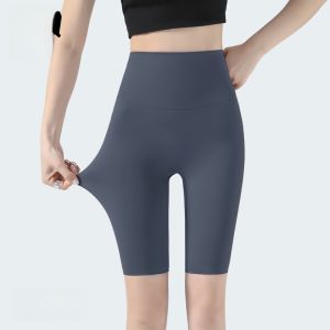 Quần short yoga MiiOW cho nữ làm bằng nylon co giãn mỏng thoáng khí cạp cao
