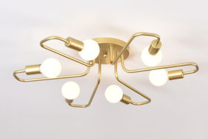 JOYINLED Gold 6-Head E27 Modern LED Ceiling Chandelier Multi-Head Chandelier Hanging Lamp for Dining Room Living Rooms Bedroom