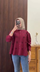 AR - KHANSA TOP BLOUSE PITA // PIKKA KEMEJA BORDIR WANITA COQUETTE