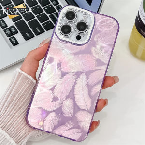 KISSCASE Plating Colorful Laser Phone Case For iPhone 16 15 14 13 Pro Max With Glitter Lens Protection All-inclusive Soft Silicone Anti-fall Shockproof Back Cover For iPhone 16 15 14 13